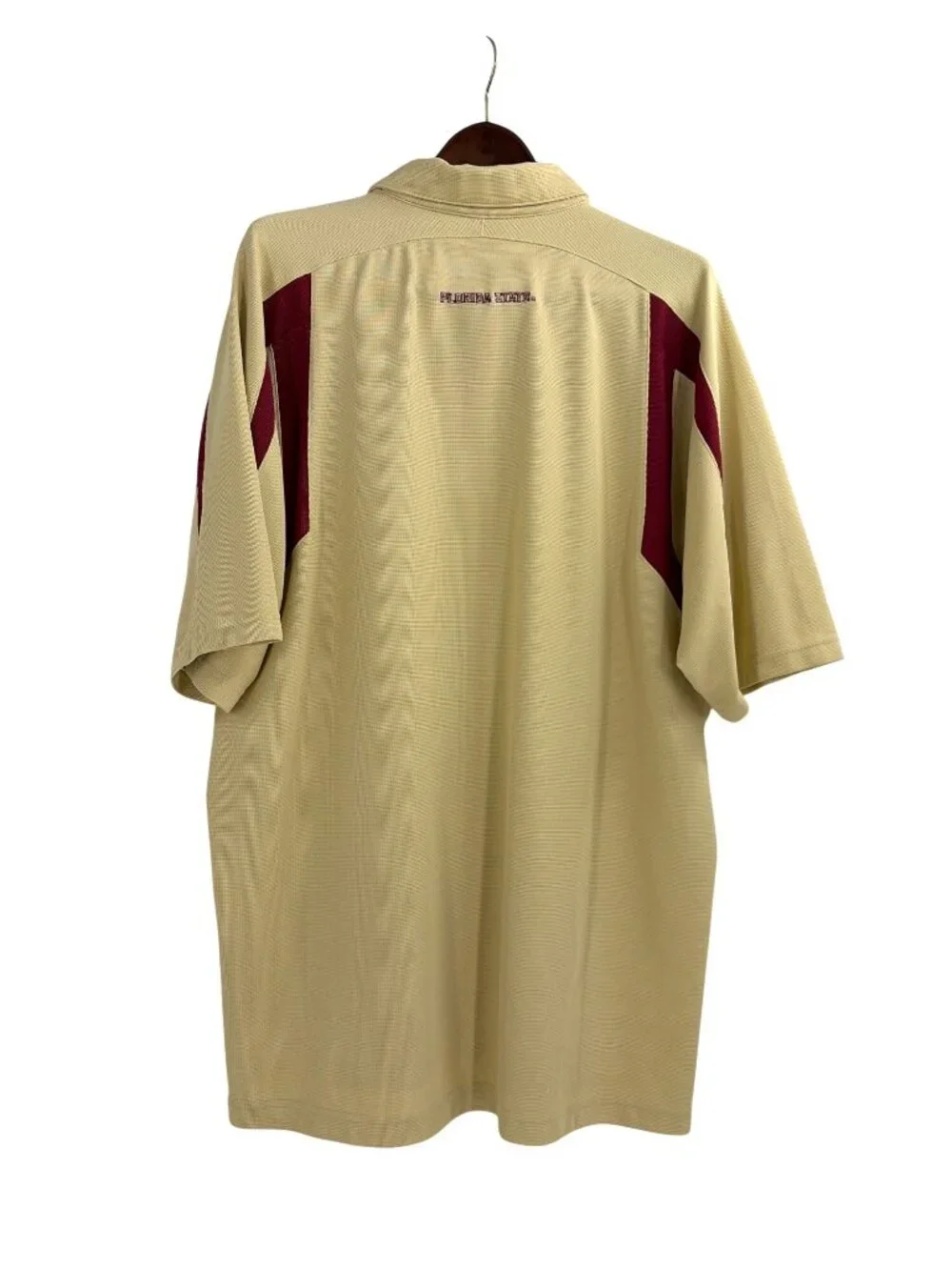 Nike Team Fit Dry FSU Florida State Seminoles Mens XXL Polo Shirt Cream Maroon